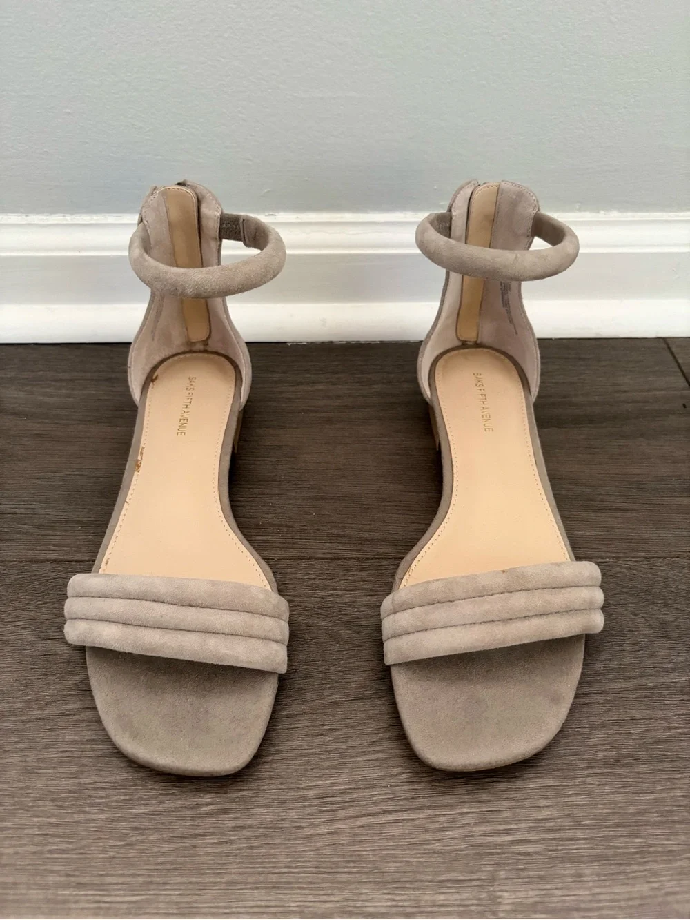 Women’s Saks Fifth Avenue Tan Suede Ankle-Strap Sandals - SIZE 7.5
